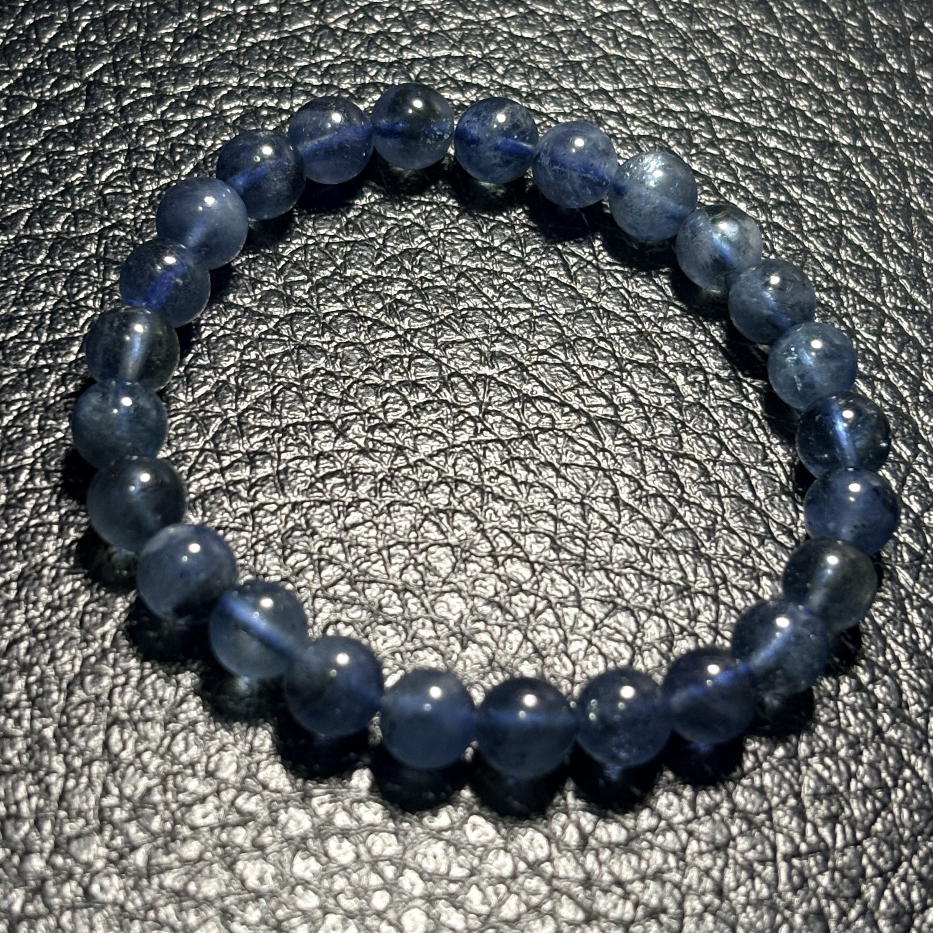 7mm魔鬼藍海藍寶手串No.3750丨規格：7mm珠15 cm手圍