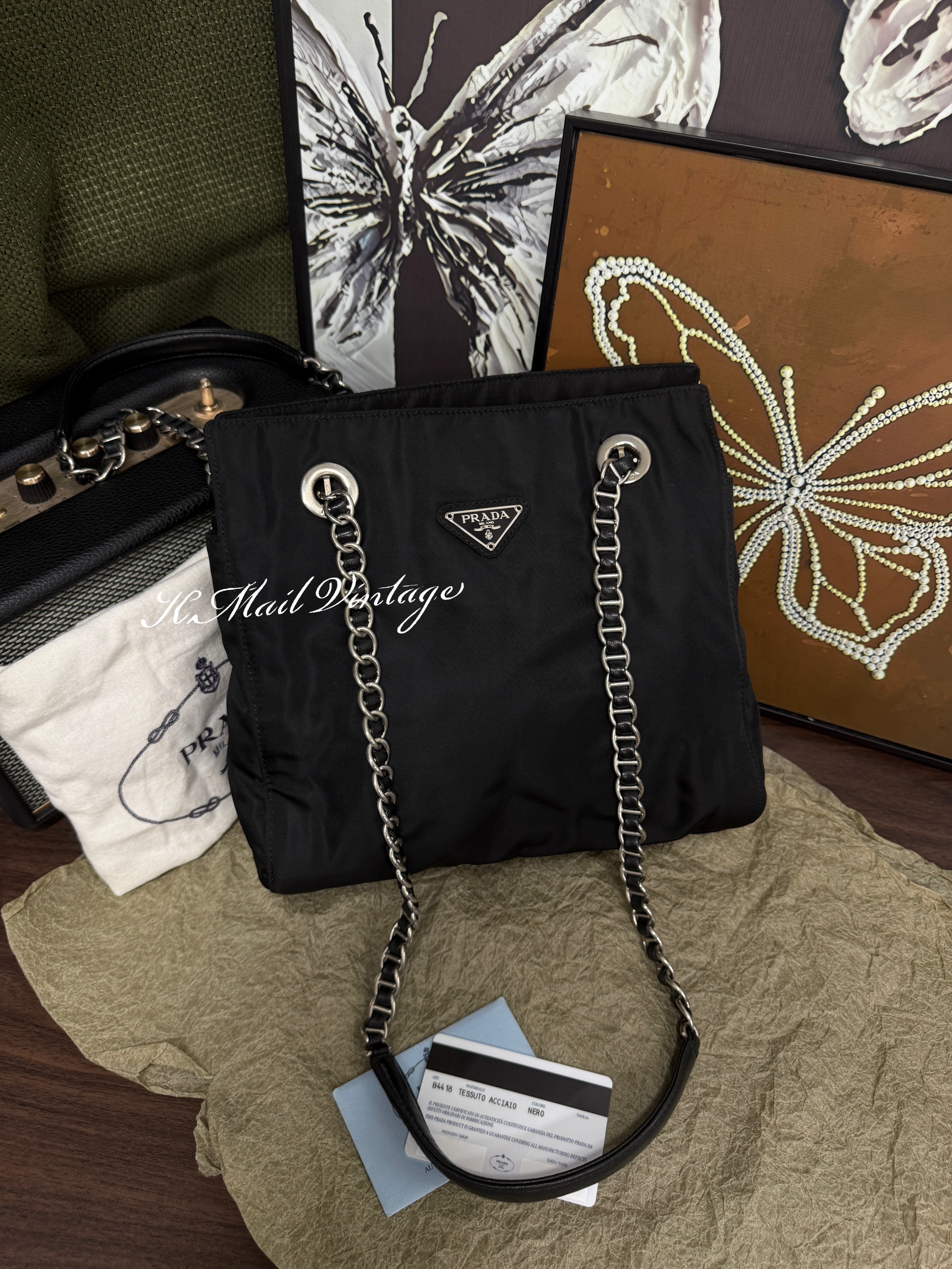 Prada Nylon Vintage Chain Bag 25