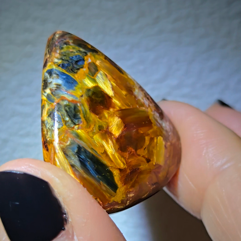 Red, gold, and blue pietersite cabochon - PT10