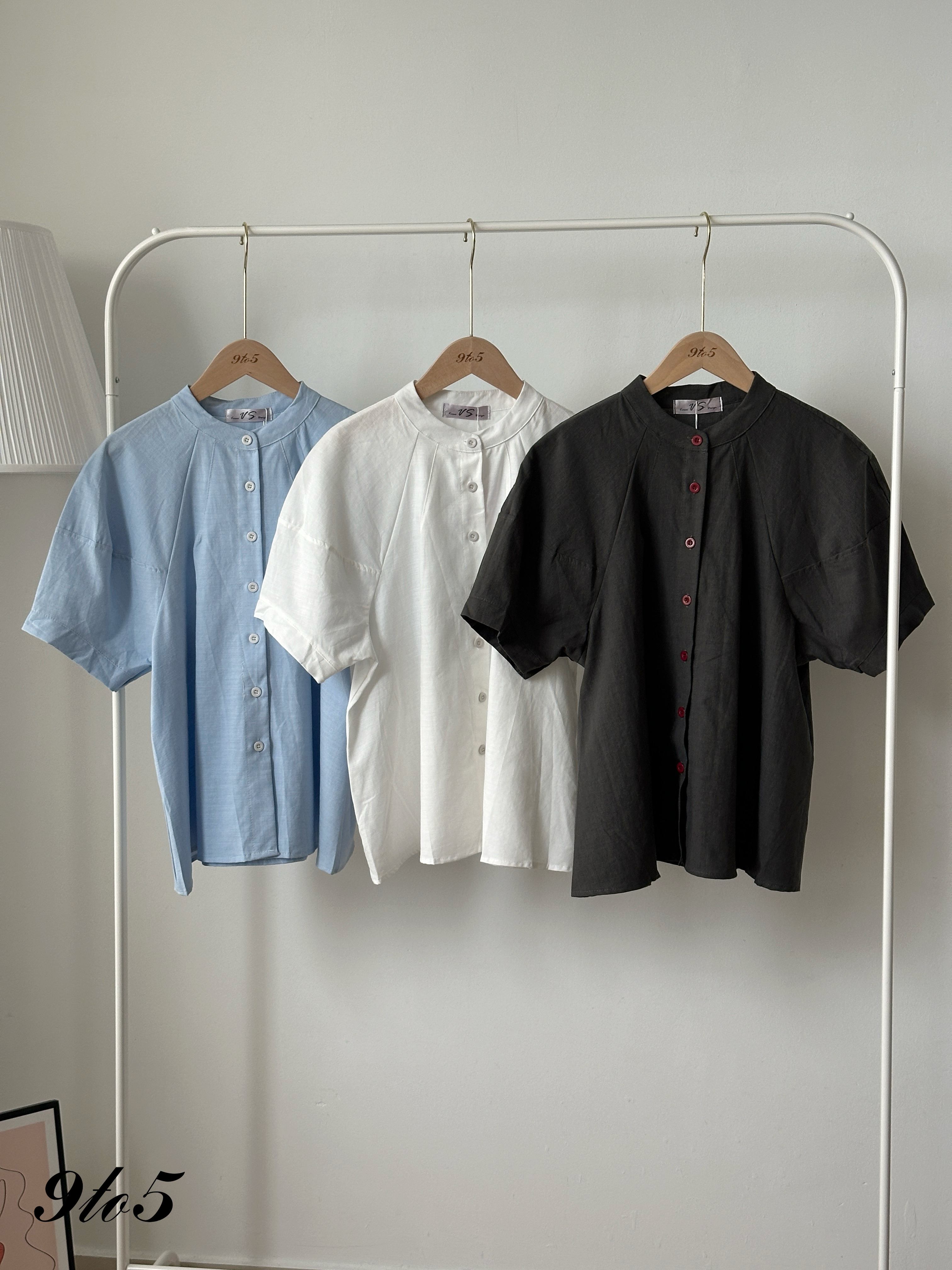 T4451 Muji Style Mock Neck Shirt - 3 Colors 