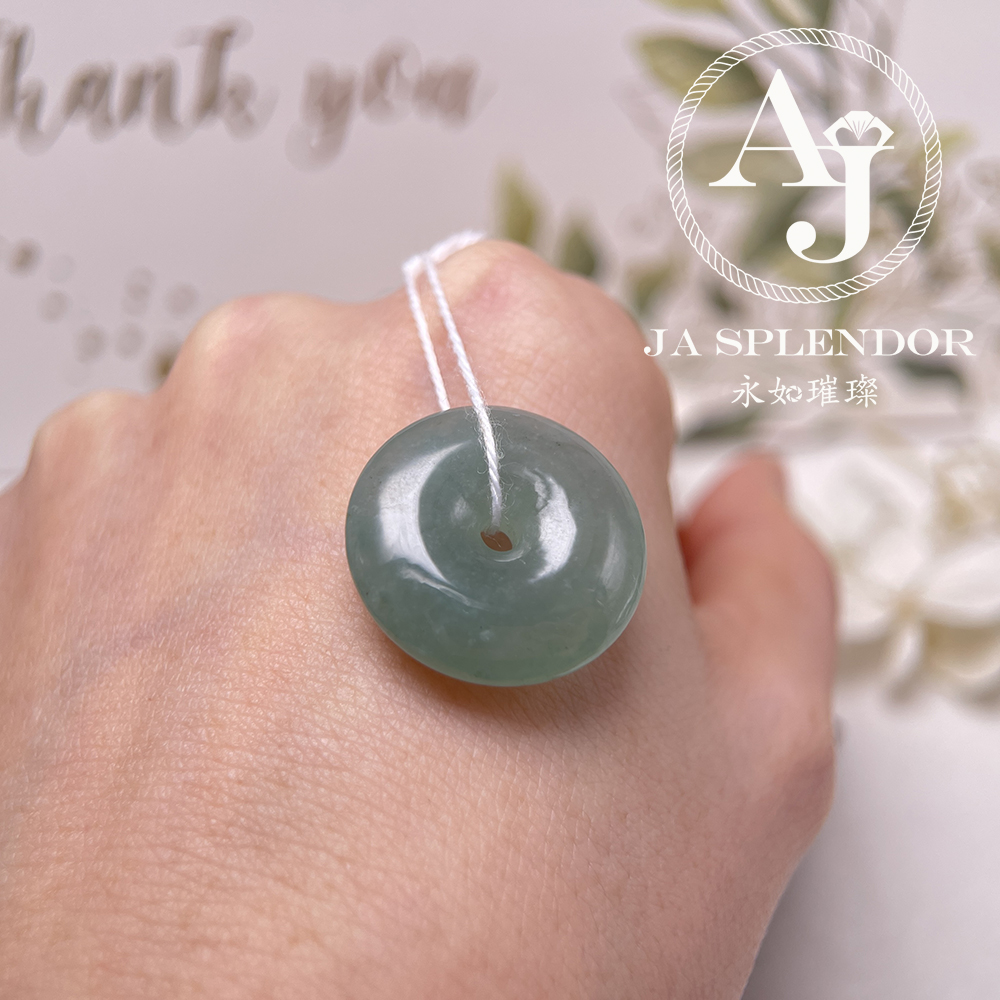 JN-180 天然翡翠A玉 高冰滿綠平安扣