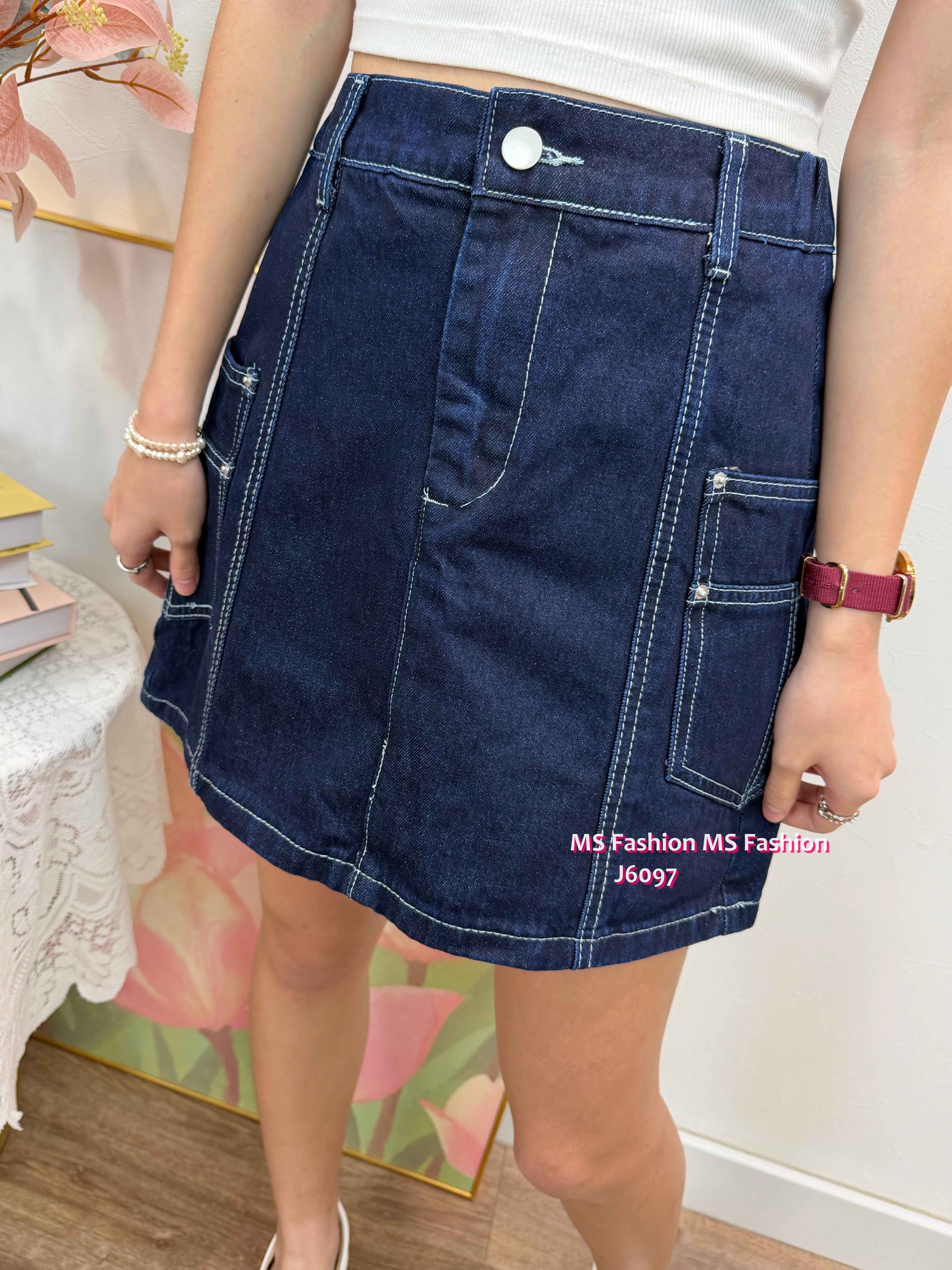 J6097 明線A cut牛仔裙