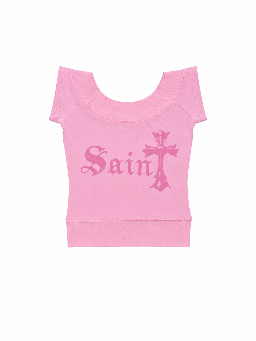 Gothic Graphic Boat Neck Short Sleeve Top
