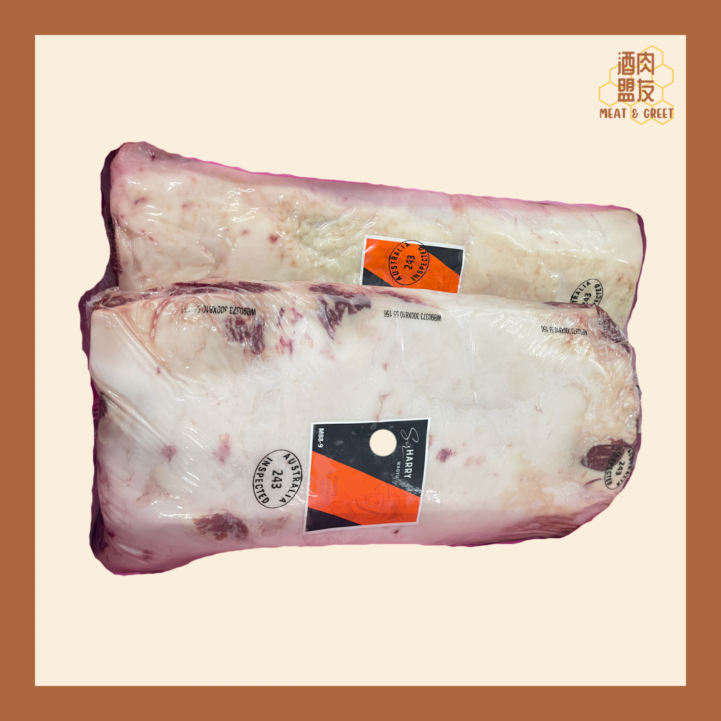 Sir Harry 冰鮮 M9+ 甜橙穀飼和牛西冷(價錢以每kg為單位計算)