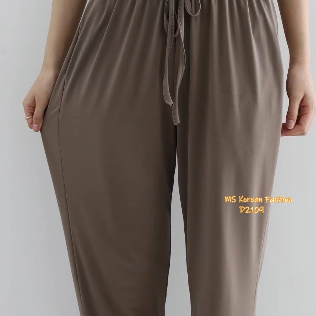 D2109 韓國🇰🇷冰涼料束腳休閒褲