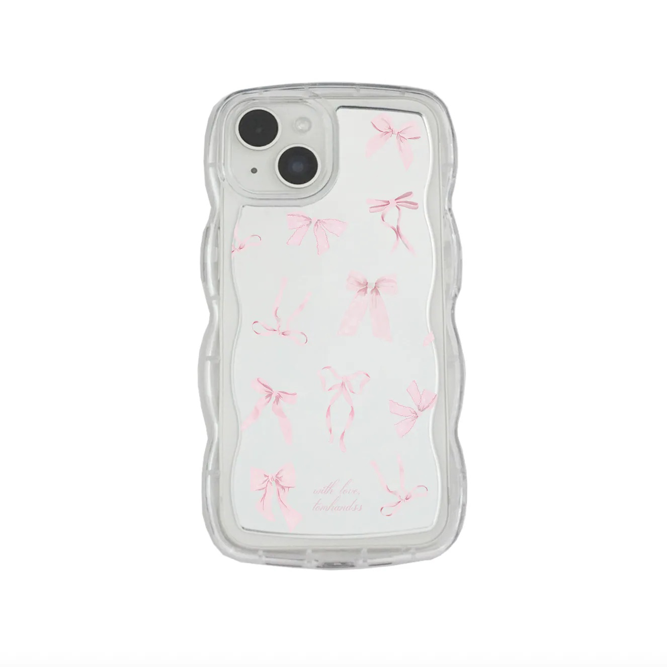 【The French Candy Floss Ribbons*PINK*】波浪邊框鏡面 iPhone Case