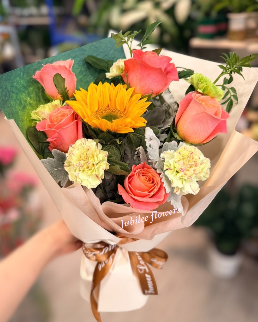 🌻向日葵 · 橙玫瑰混搭花束