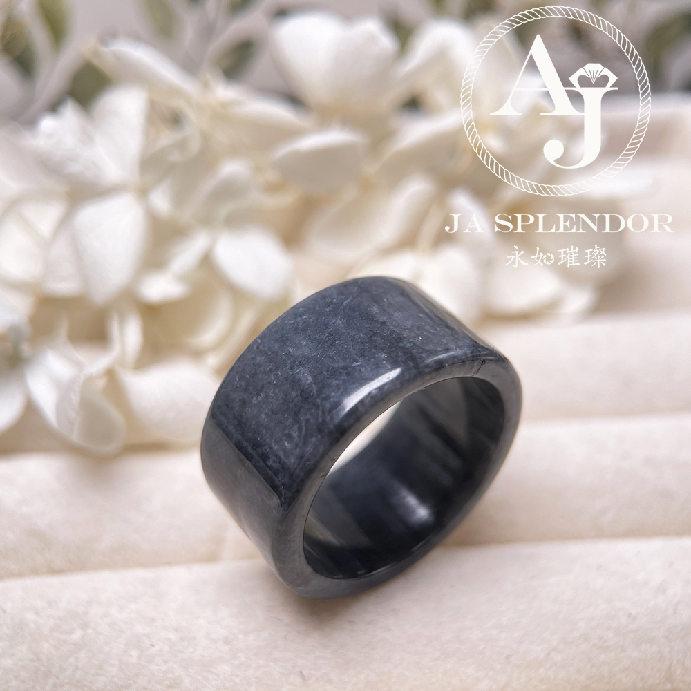 JR-202 天然翡翠A玉 烏鷄翡翠扳指