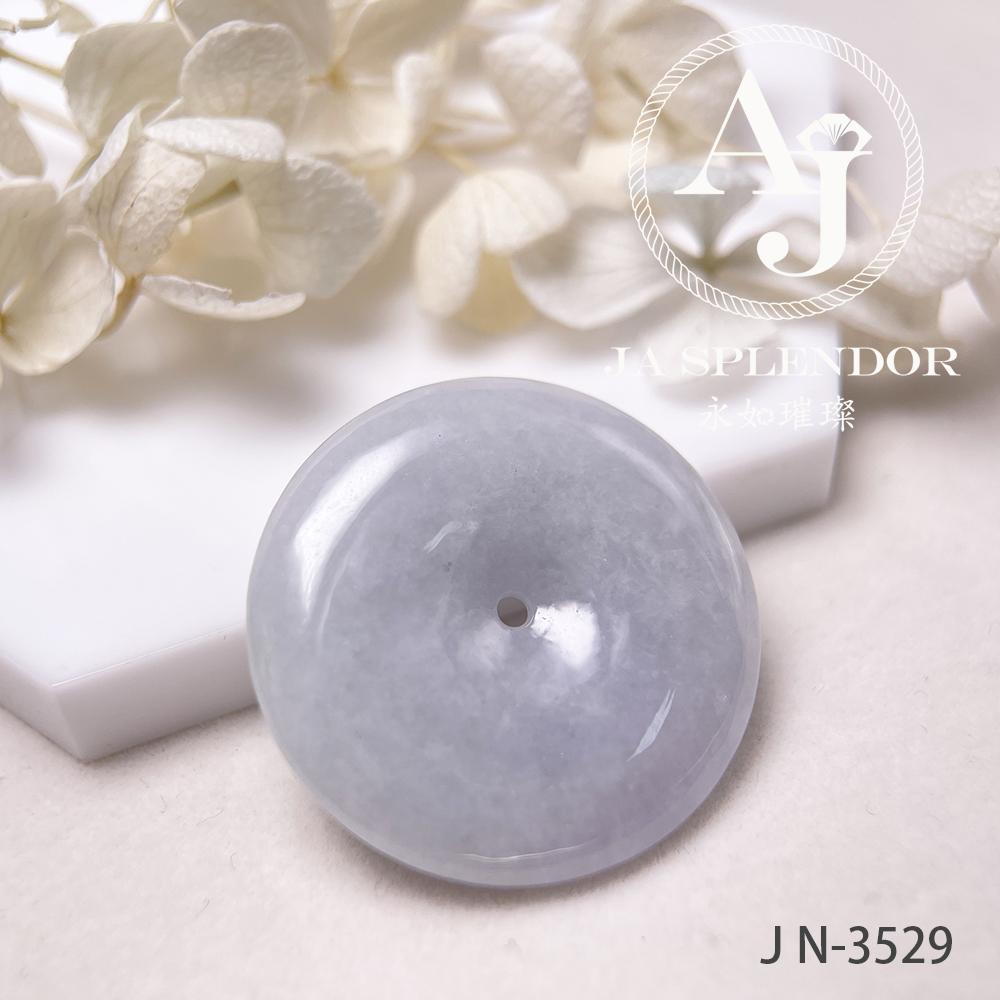 JN-3500/01/29 天然翡翠A玉 淡紫大平安扣吊墜【大特價】