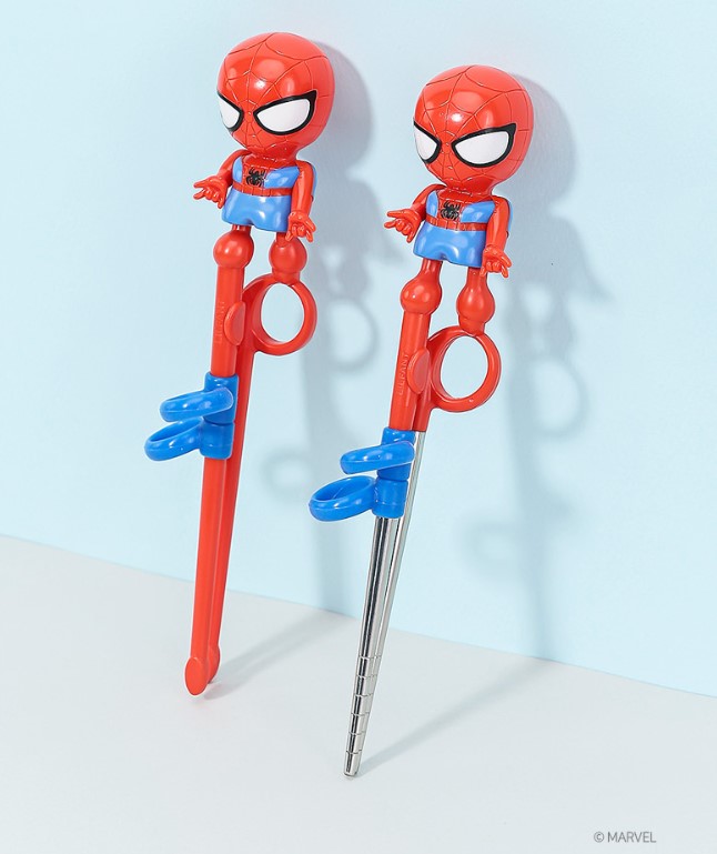   【預訂】 韓國直送 Marvel Spiderman 學習筷子餐具連收納盒三件套
