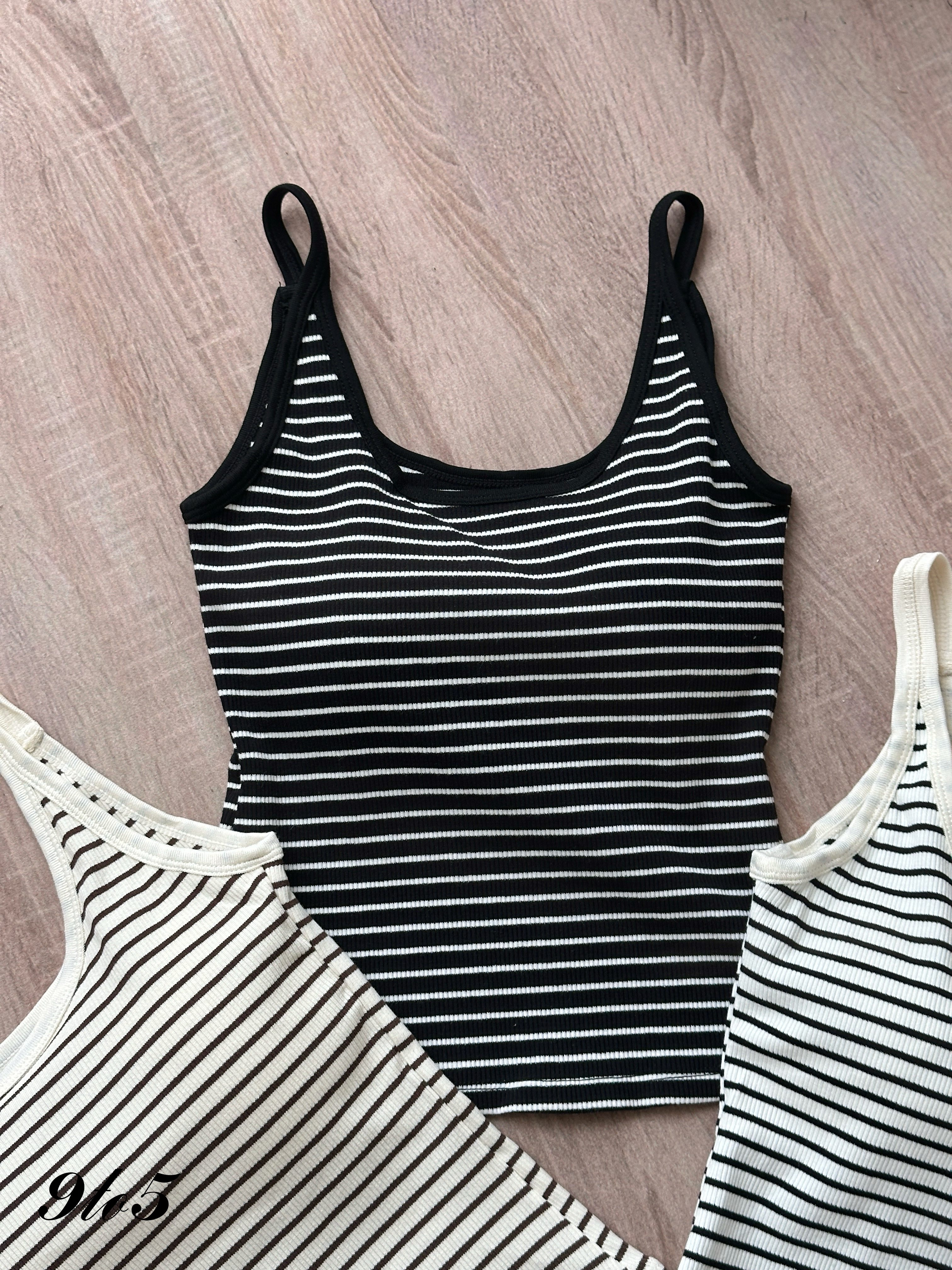T4411 Striped Ribbed Tank Top - 3 Colors 