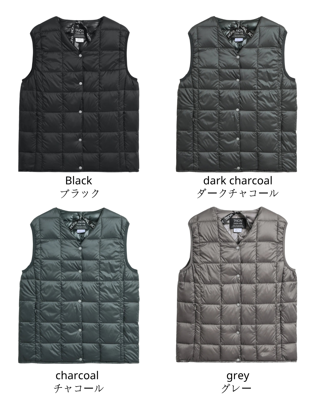 日本代購【 2026年秋冬新產色 日本直送 TAION 女裝經典V領內膽羽絨背心 TAION Women Basic V-Neck Button Inner Down Vest (TAION-W001) 】