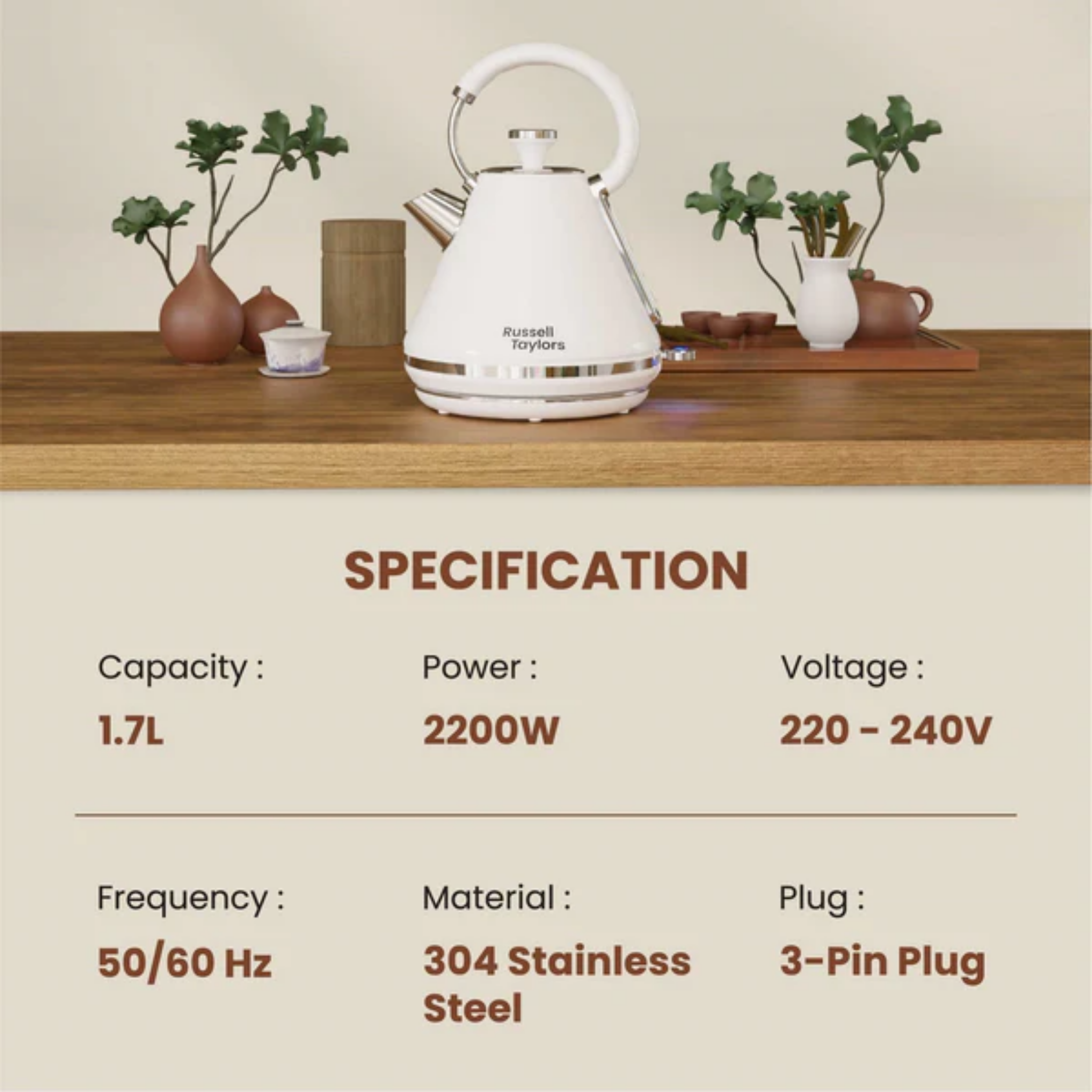 Russell Taylors 1.7L Speedboil Retro Kettle (RK-10)