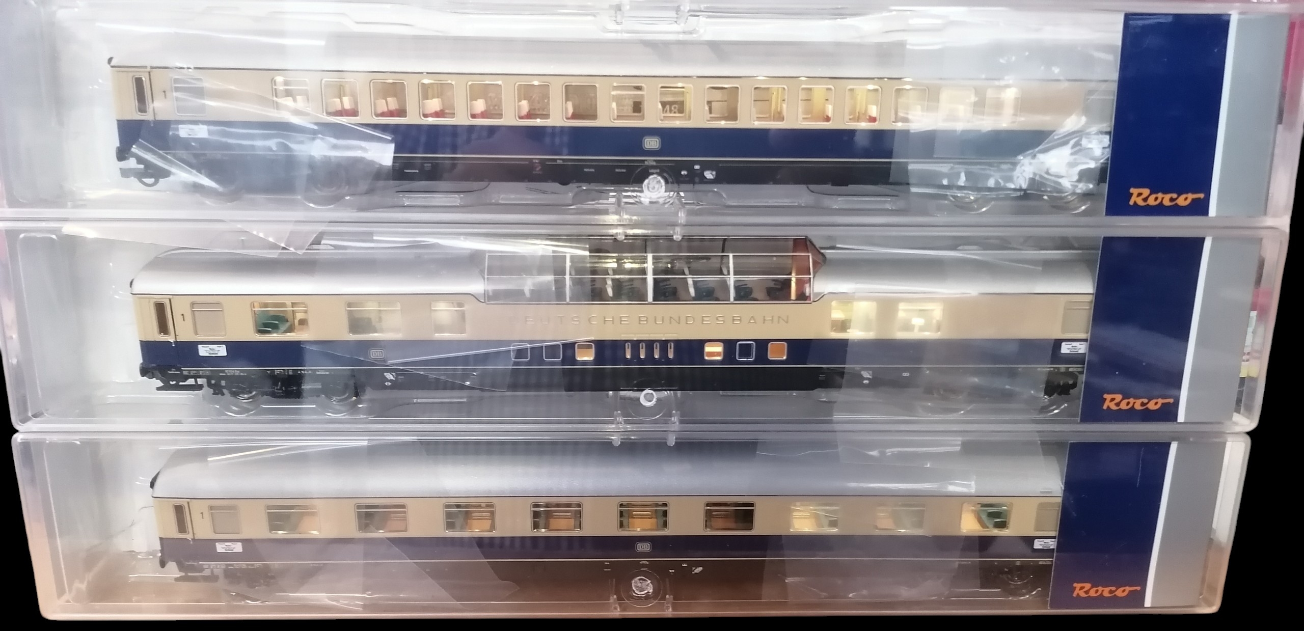 數碼音效DCC Trix Rheingold全金屬黃金機車 DB E10 + Roco Rheinpfeil萊恩之箭豪華列車套裝配室內燈 （HO 1:87)
