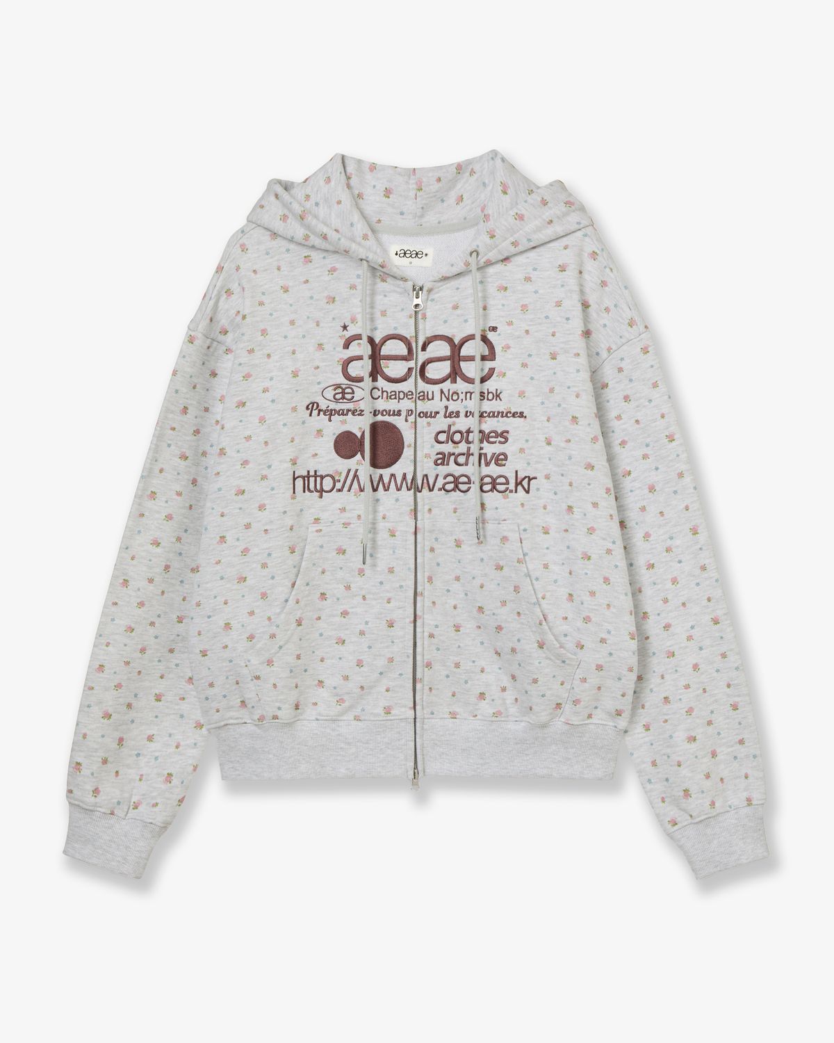 🇰🇷訂購｜aeae 26SS｜WEB LOGO FLOWER HOOD ZIP UP  2色 