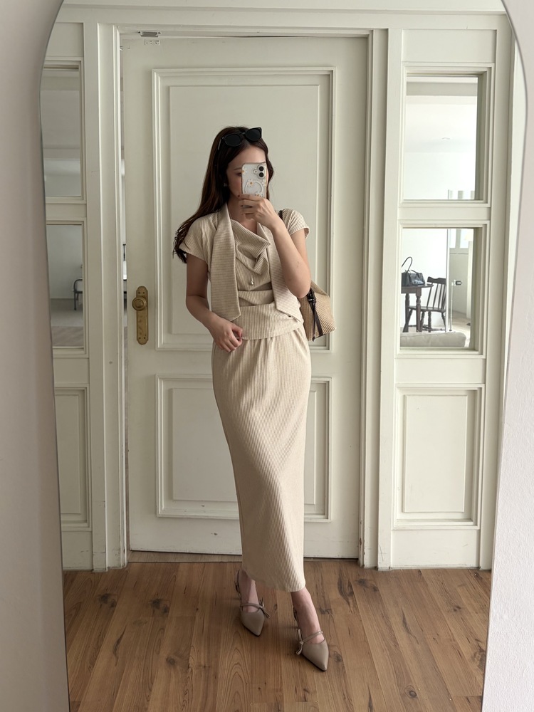 Softy Tie Detail Set (Nude Beige)