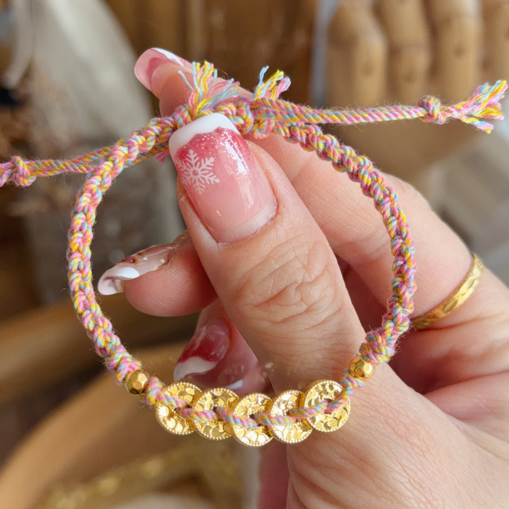 999硬金五帝幣襯手繩