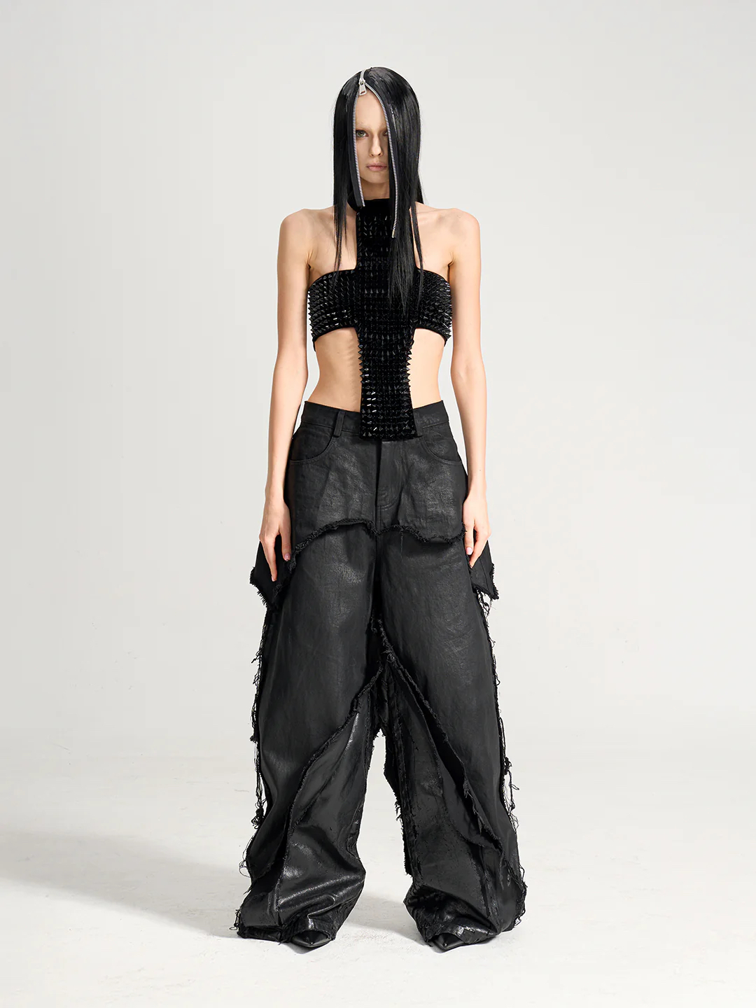 VAR-46｜OATHBREAK · BLACKFILM WAX-CRACK DENIM PANTS