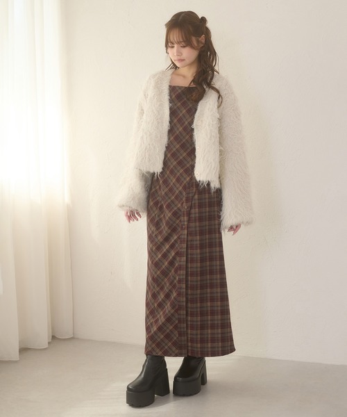 毛絨絨淨色外套