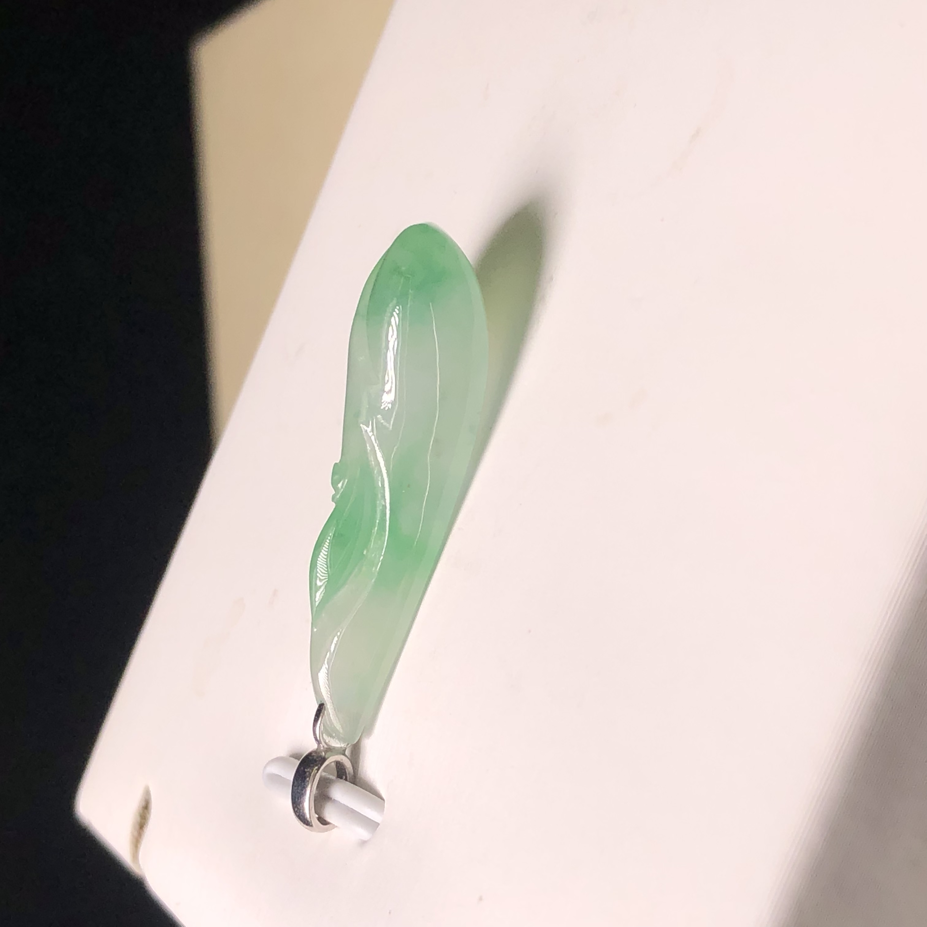 YK005210飄翠白蘭花吊墜(18K白金扣)