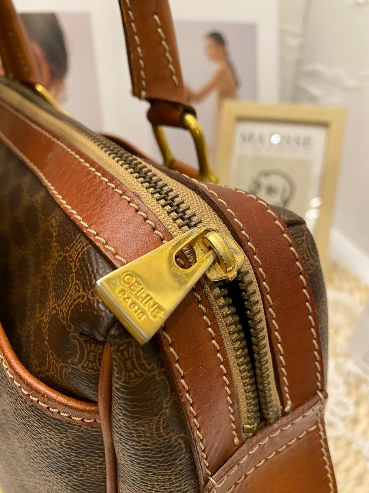 Celine Vintage Macadam Boston Bag