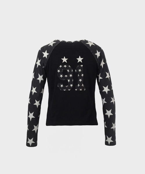 Contrast Long Sleeve - Black Star - 콘트라스트 롱슬리브 - 블랙스타