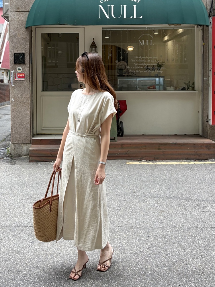 The Timeless Wrap Dress (Beige)