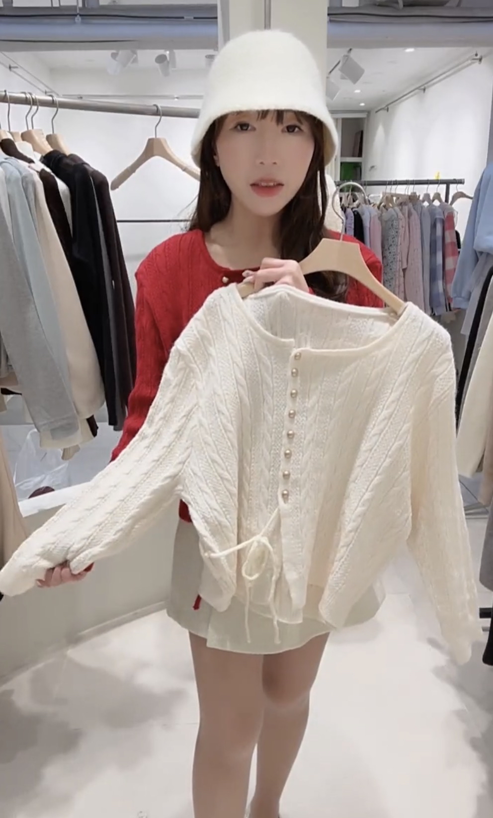 麻紋腰綁帶針織22/1 東大門檔口直播#ff2723