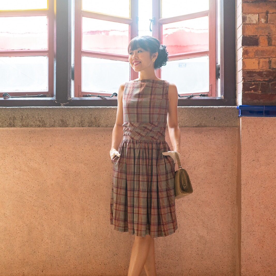 (Ready-Made) Summer in Woodland - 1950s Inspired Checkered Summer Dress - Vest (FM176)