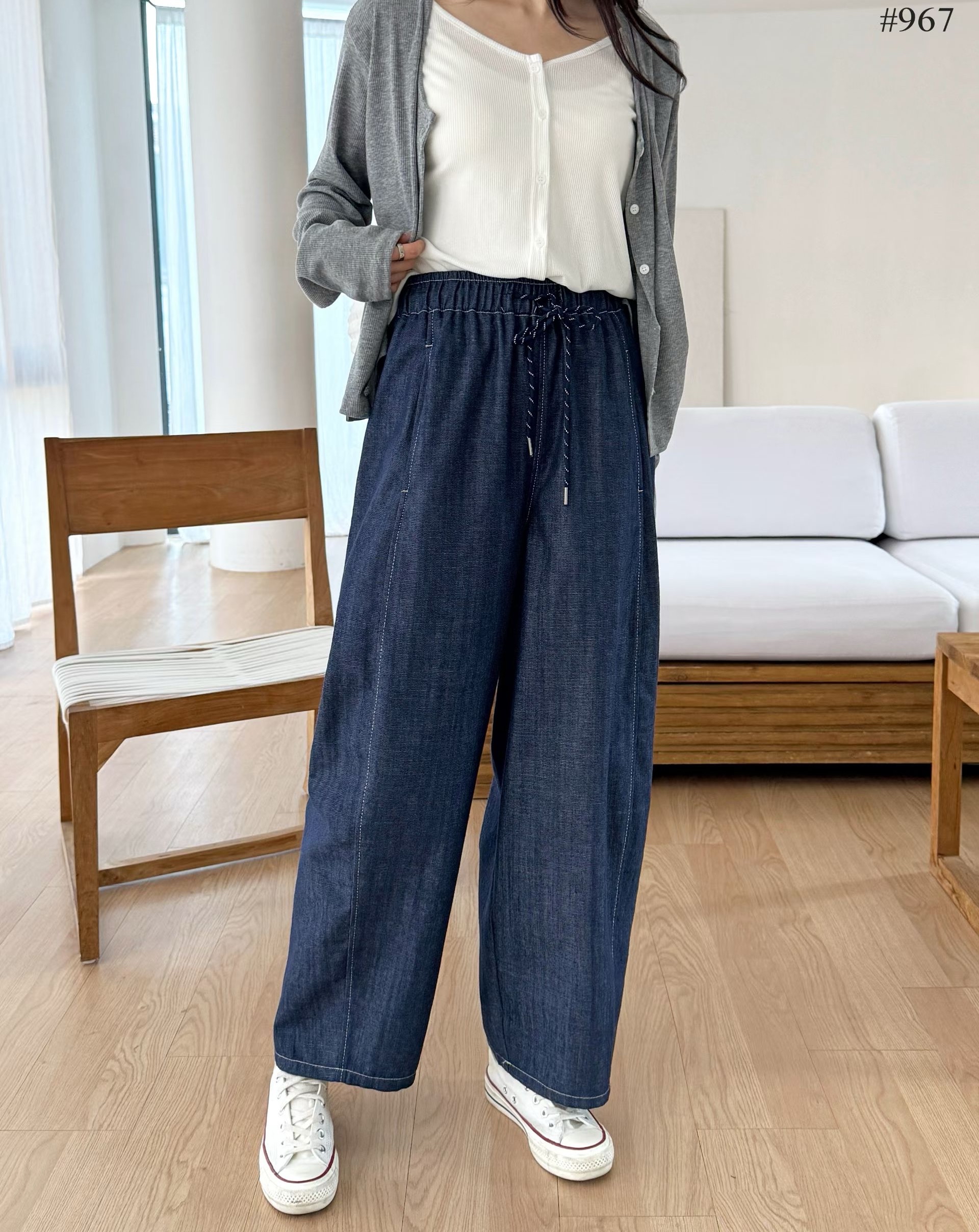 橡筋腰彎刀cut 牛仔褲