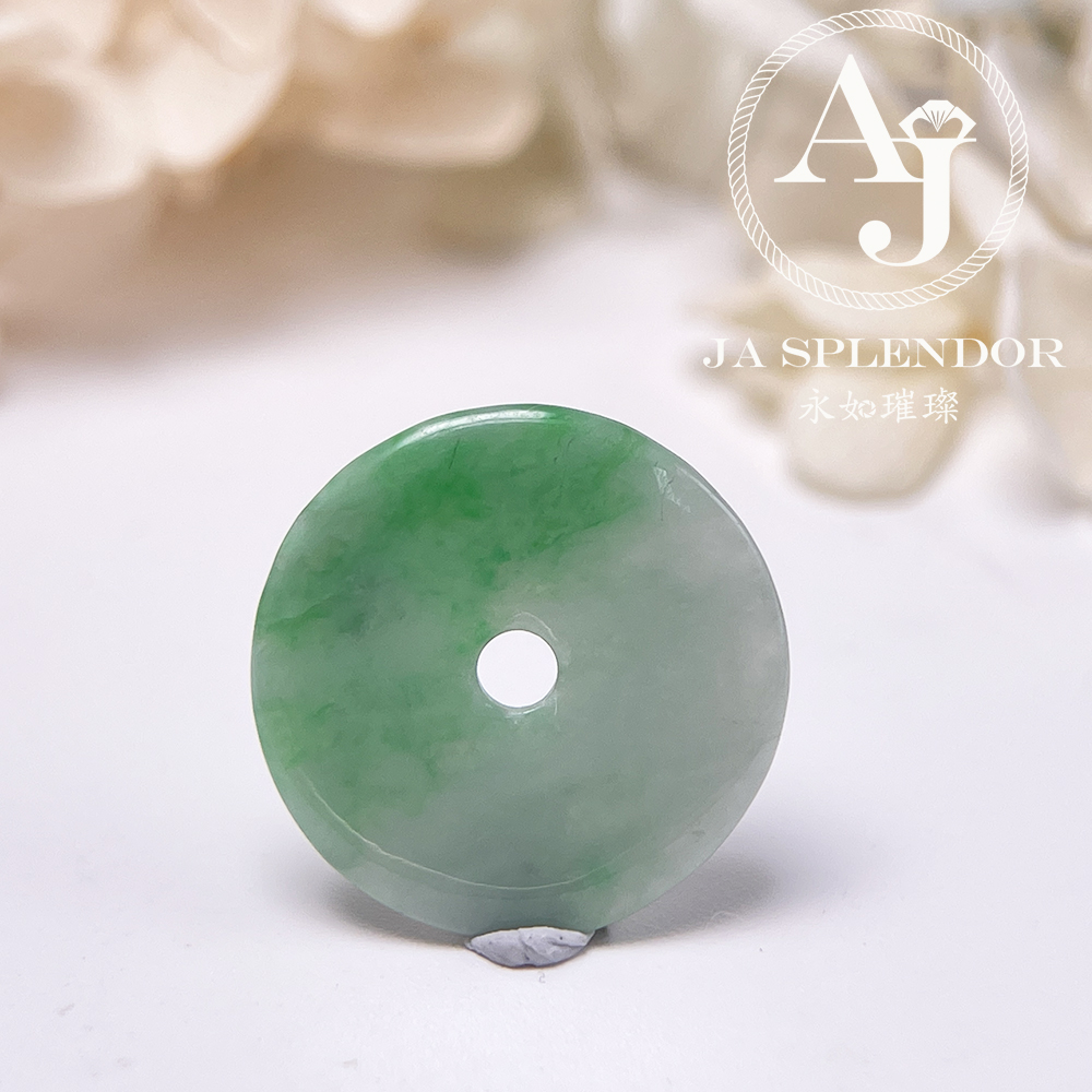 JN-3125 天然翡翠A玉 果綠平安扣
