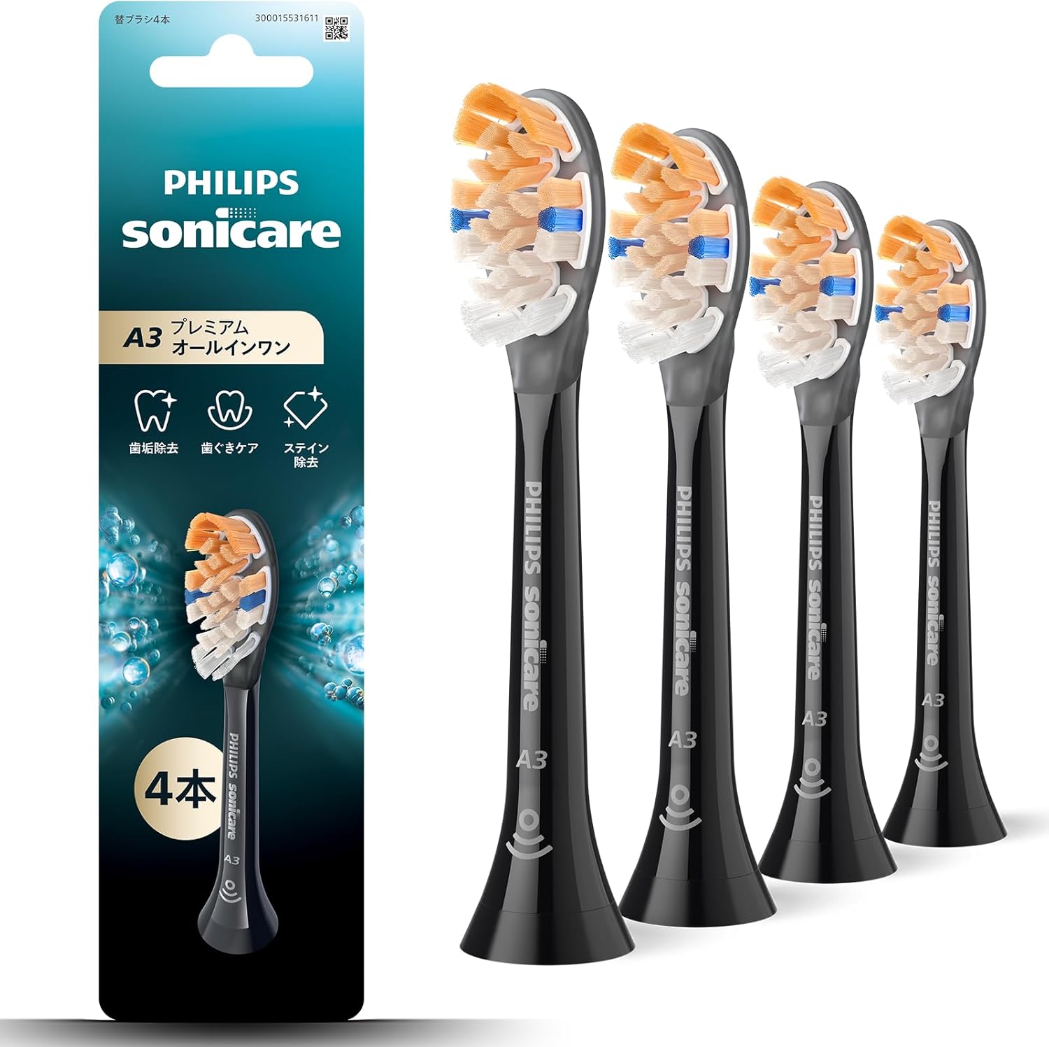 Philips Sonicare A3 4支裝HX9094 高級多合一刷頭  (4pcs)Sonicare Original A3 HX9094 Premium All-in-One Brush Head,