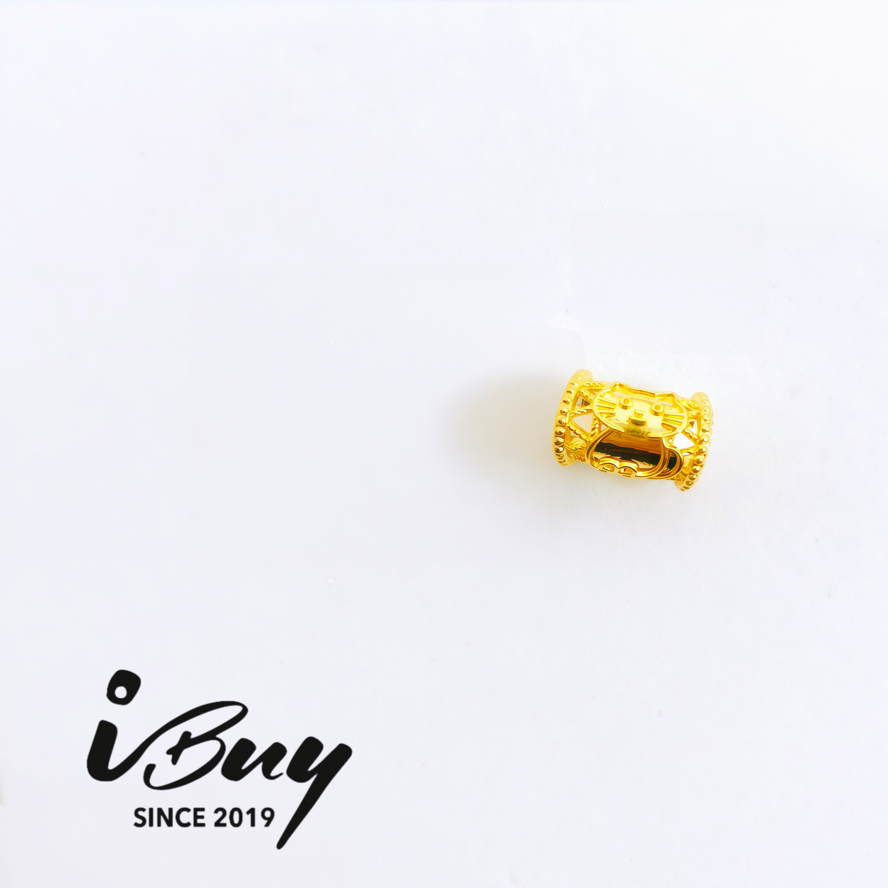 916 HARD GOLD MINI KITTY CURVED TUBE BEAD 916 硬金 喵喵迷你弯管