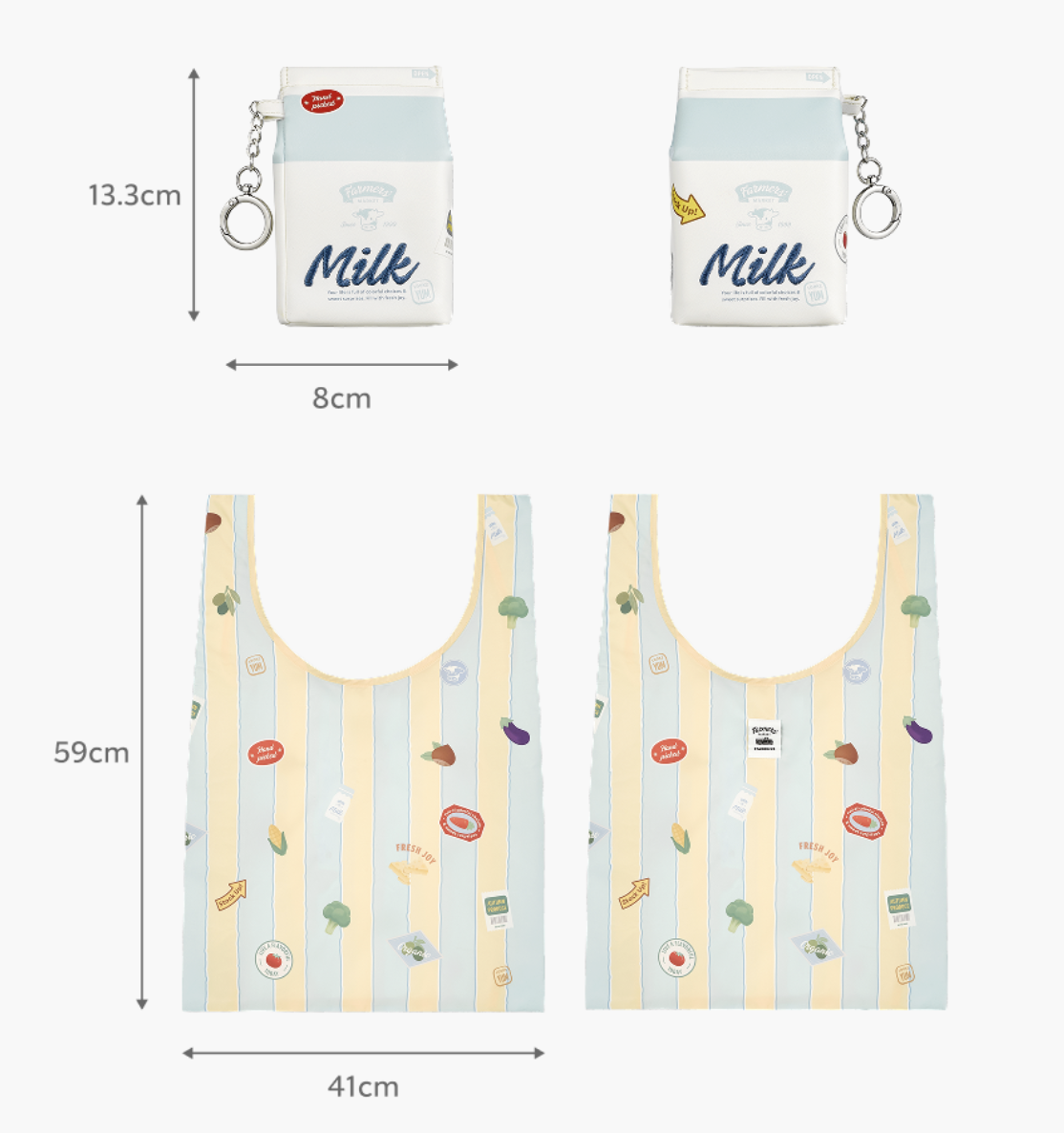 田園農夫系列｜韓國 Starbucks 星巴克 復古牛奶盒收納包 + 環保袋｜Farmers Market Milk Pouch Foldable Bag