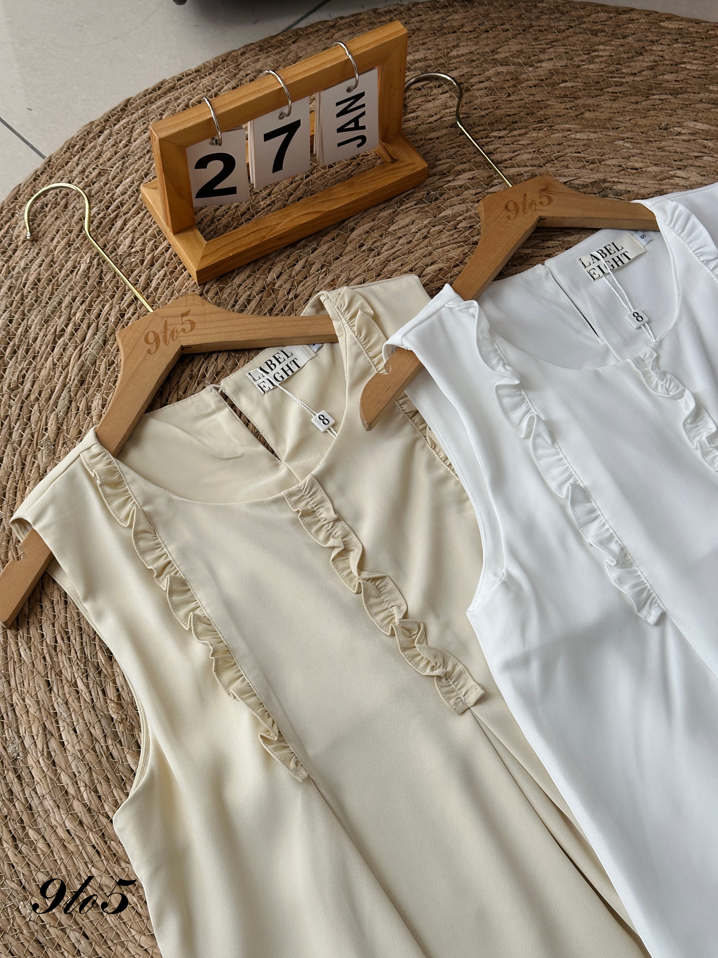 T3925 Sleeveless Ruffle Top - 4 Colors