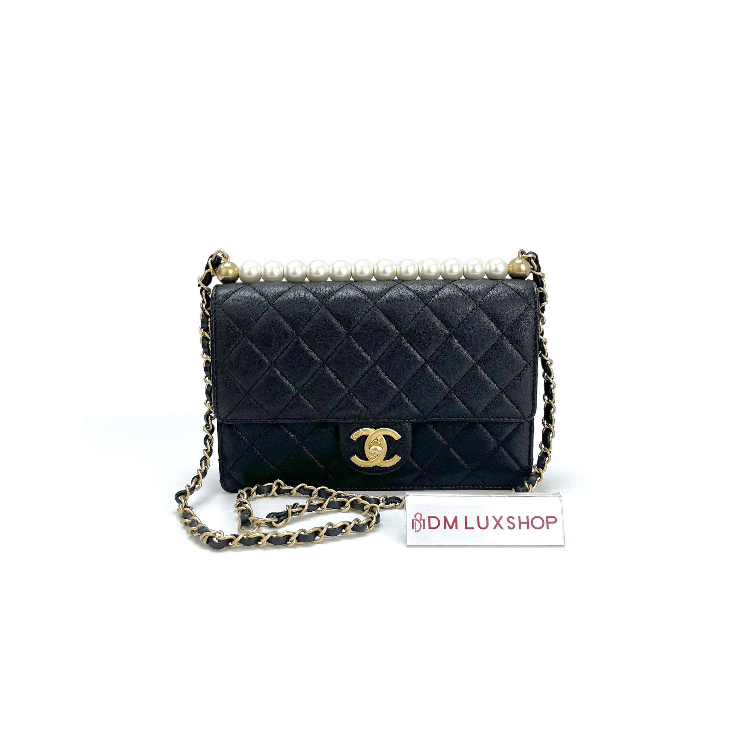 Chanel Black Chic Pearl Flap Bag Small GHW (Serial 28, Y: 2019)