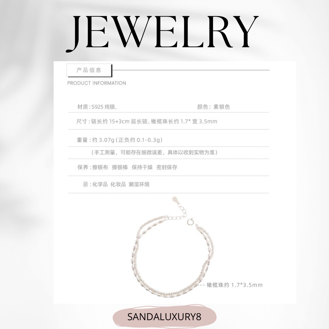 Silver Chain Bracelet Set for Women - Simple Minimalist Jewelry Gift for Birthday, Anniversary, Mother's Day - SANDALUXURY8