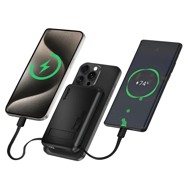 (3C認證)XPower M10C+ 6合1多功能數顯10000mAh 20W PD3.0 + 磁吸無線移動電源