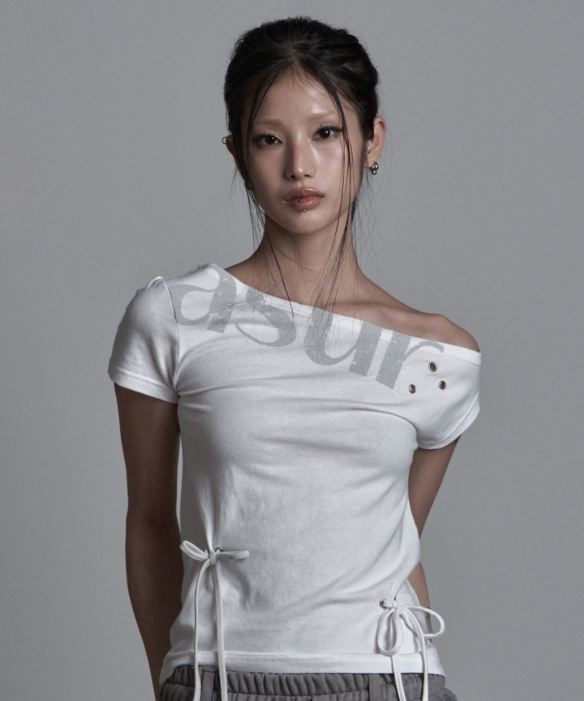 🇰🇷訂購｜asur 26SS｜Punched Asymmetrical Off-Shoulder  3色 