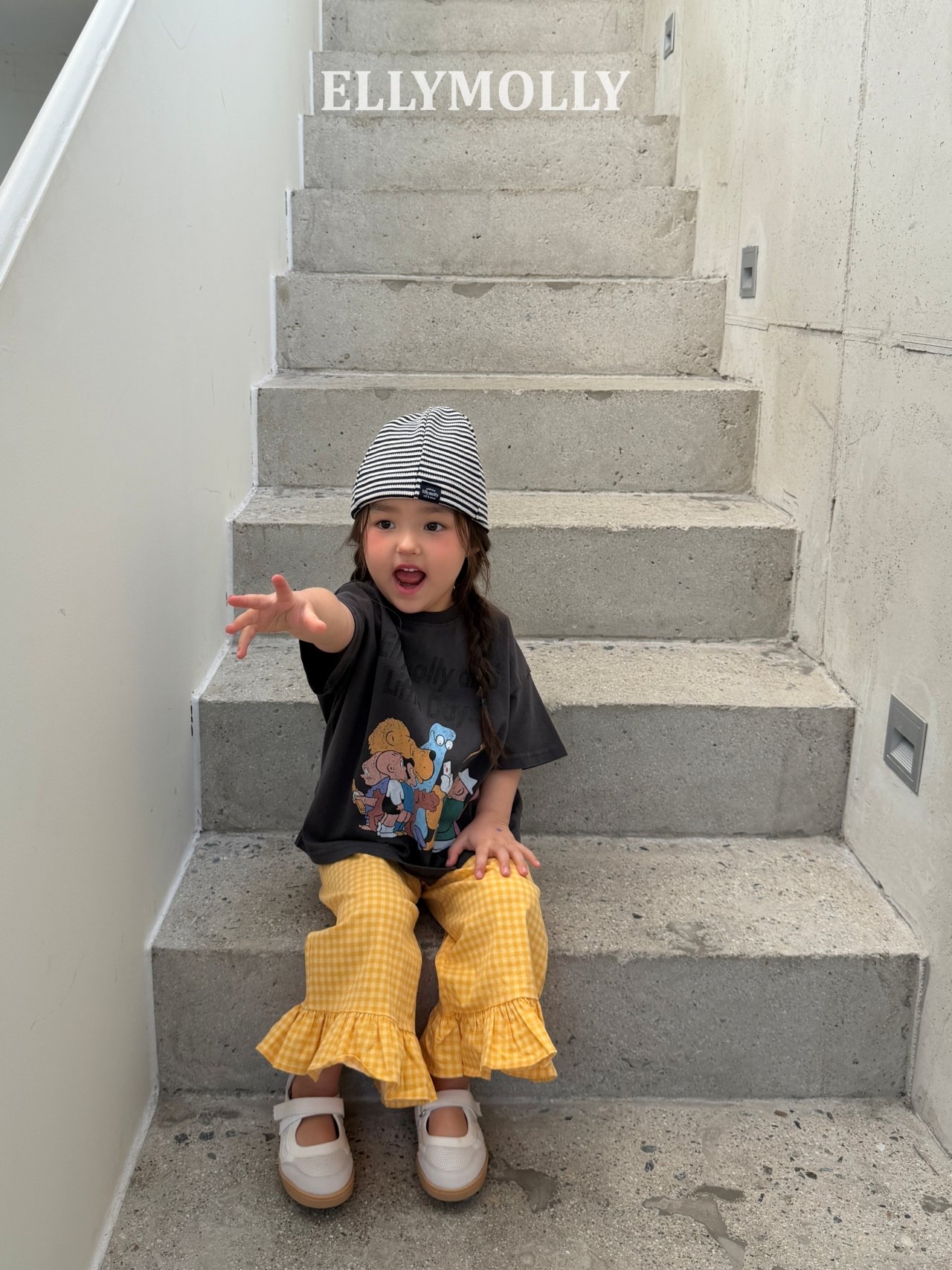 Ellymolly | Check pants(yellow size 9(110-115)