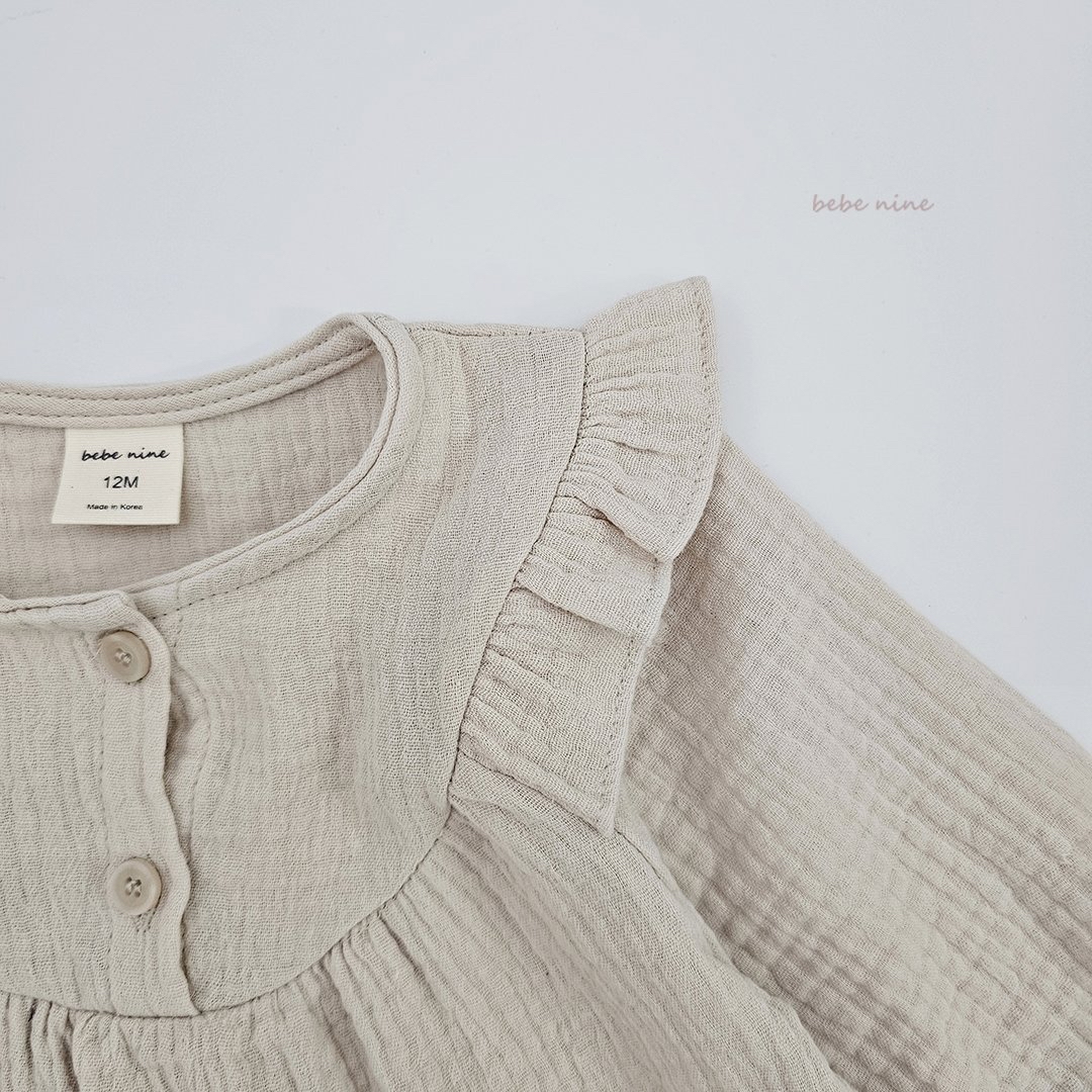 🌸預訂 韓國直送🌸🇰🇷Bebenine兩色荷葉花邊棉紗長袖上衣燈籠褲套裝