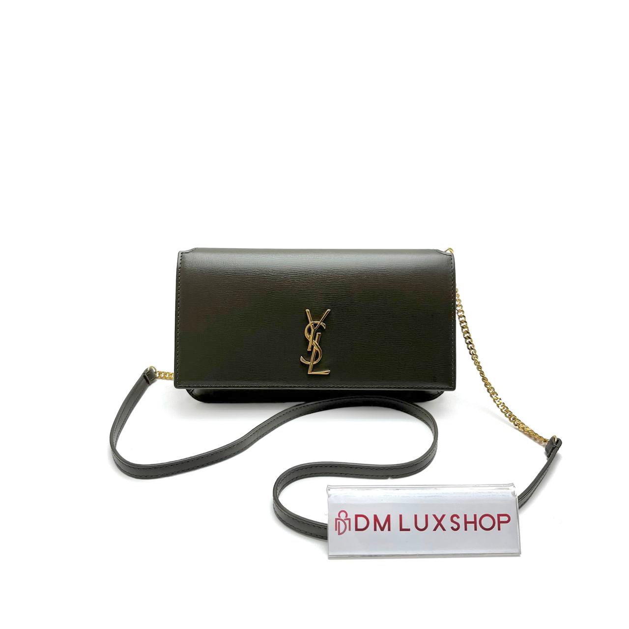 YSL Cassandre Phone Holder Green