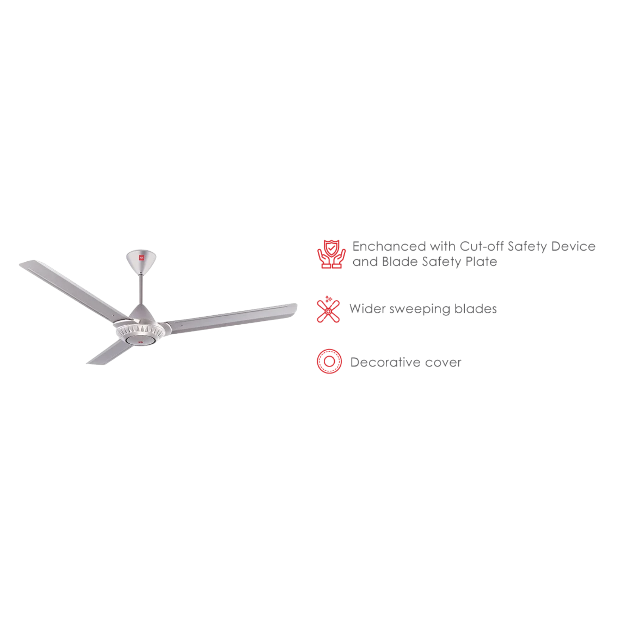 KDK 60" Ceiling Fan 3-Blade Regulator Silver (K15W0-SL)