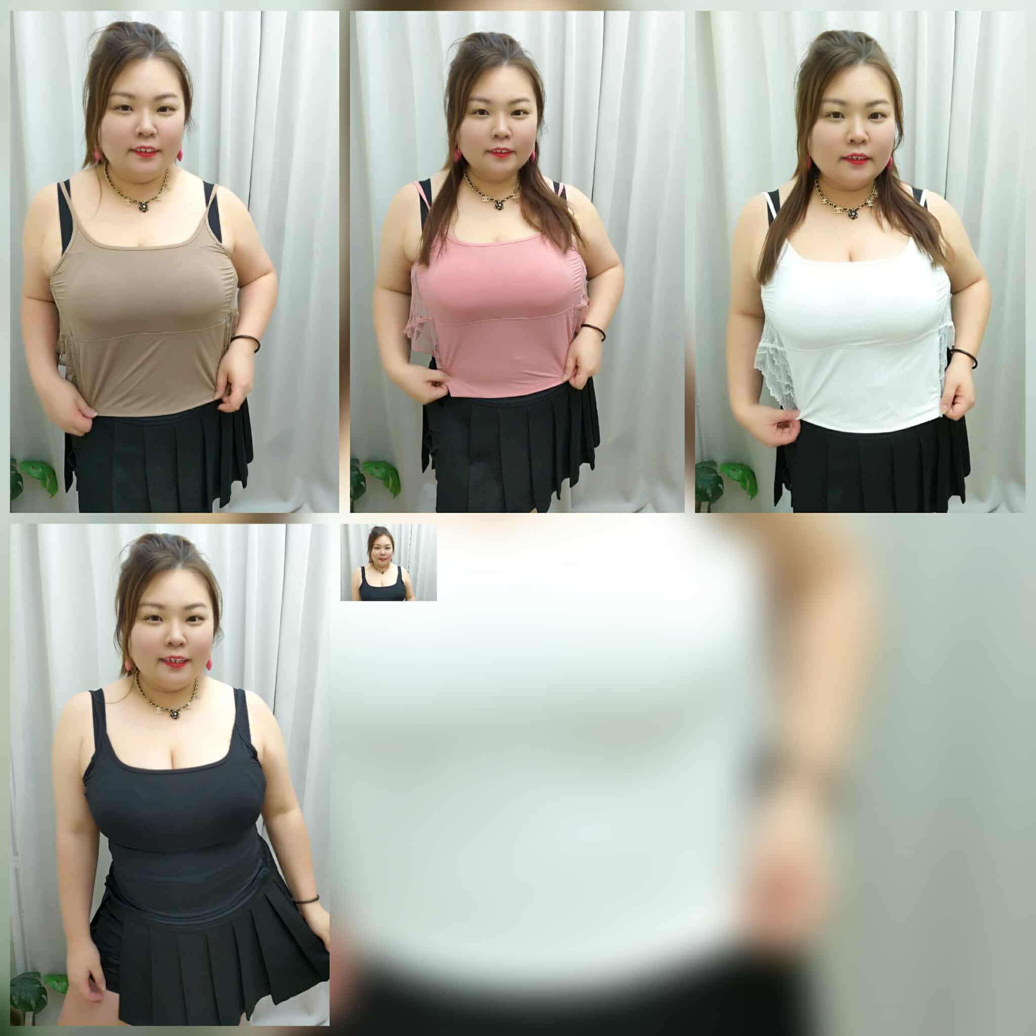 TW#2507 后蕾丝拼后扣BRA 附垫冰丝内搭