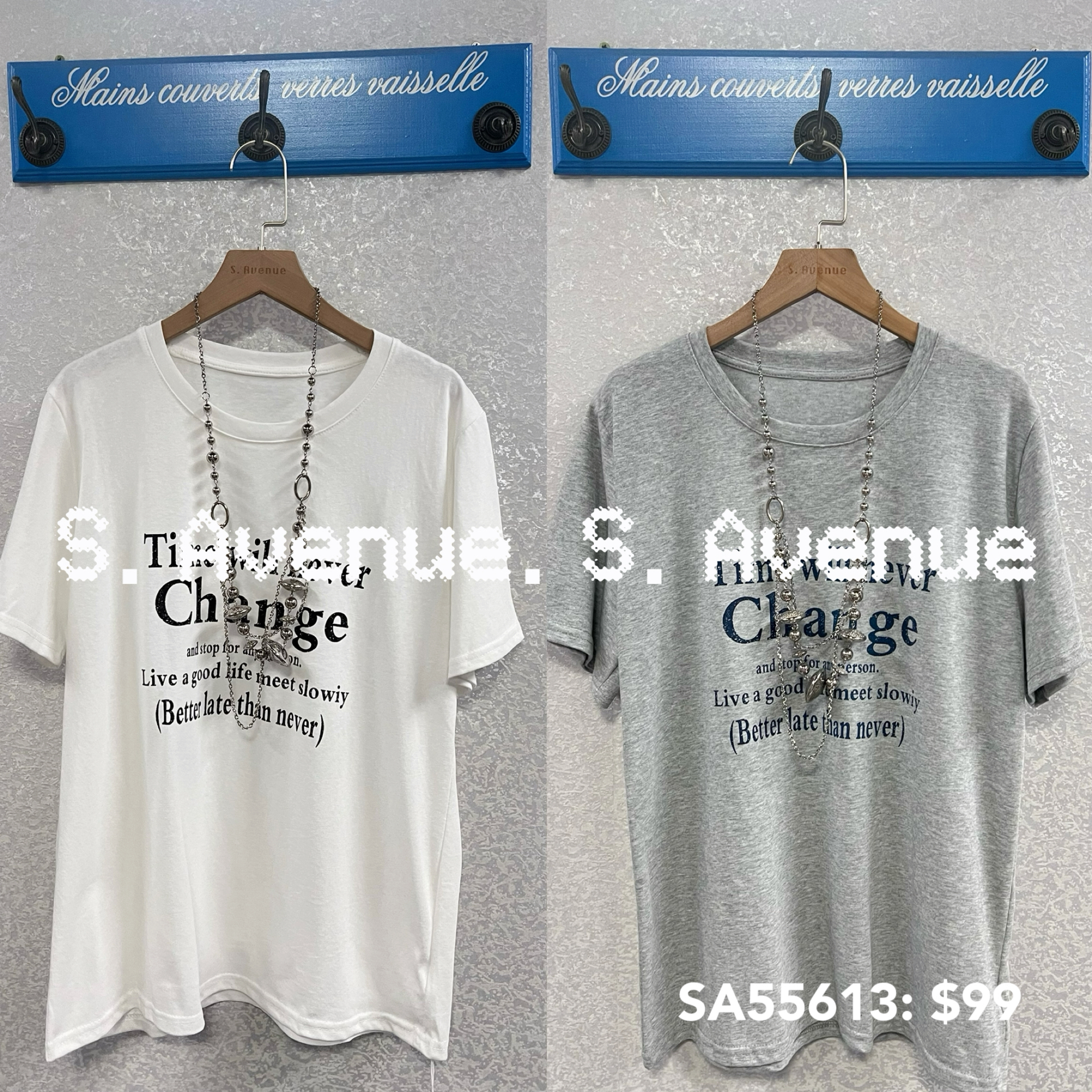 SA55613: 短袖英文字tee
