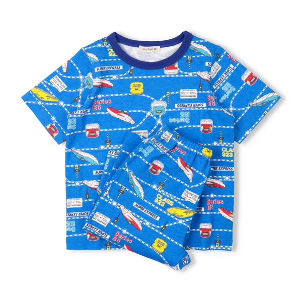<🌟訂購🌟>Kids Foret新幹線100%錦短袖家居服