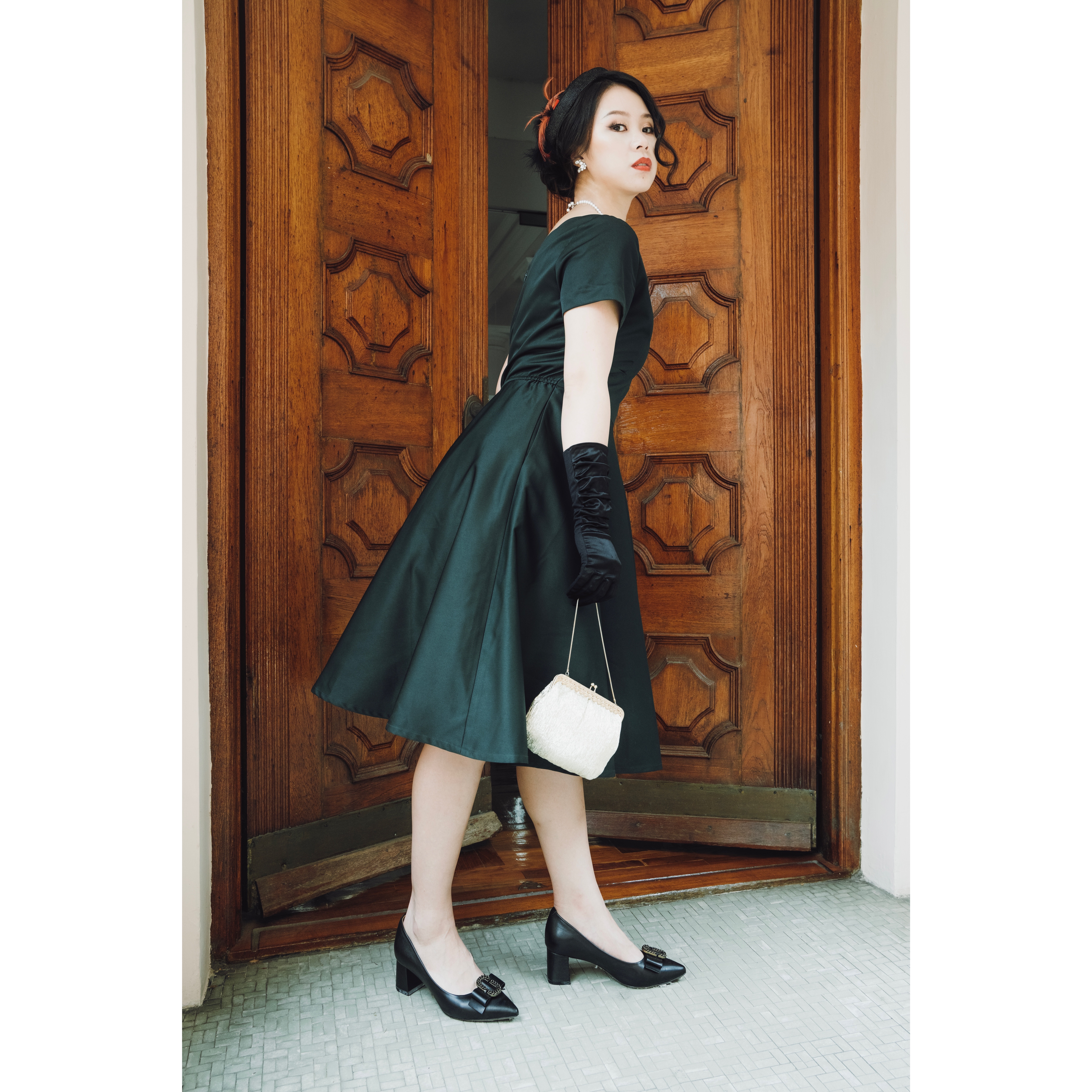 (Ready/Custom-Made) Heirloom Series Scallop Edge Swing Cocktail Dress - Green (FM170)