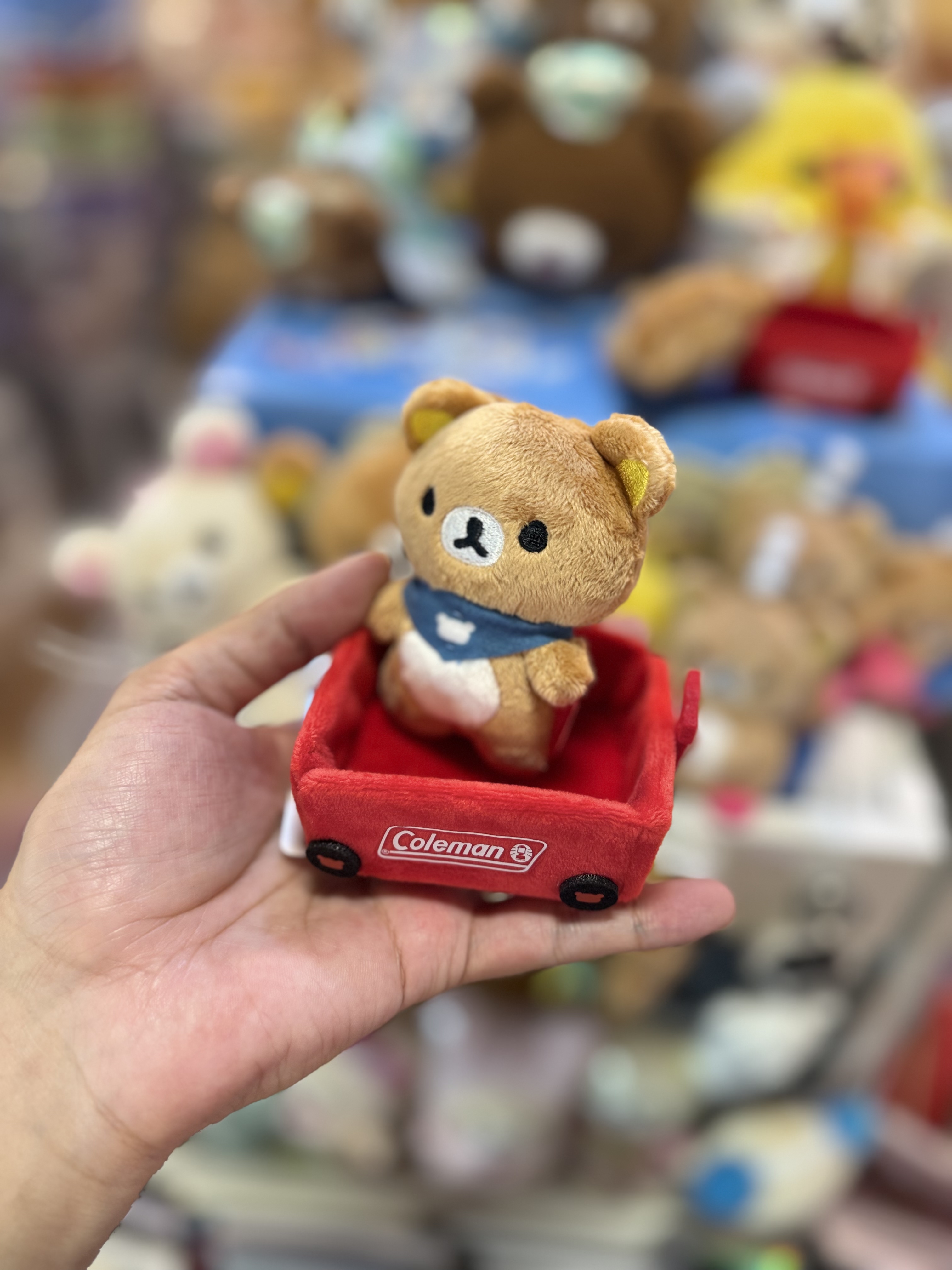 《現貨》全新日本專店限定 rilakkuma  x Coleman 手玉公仔連車仔