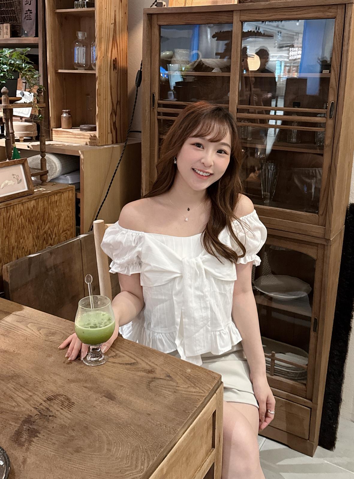 【韓系甜美感】方領蝴蝶結泡泡袖2ways上衣