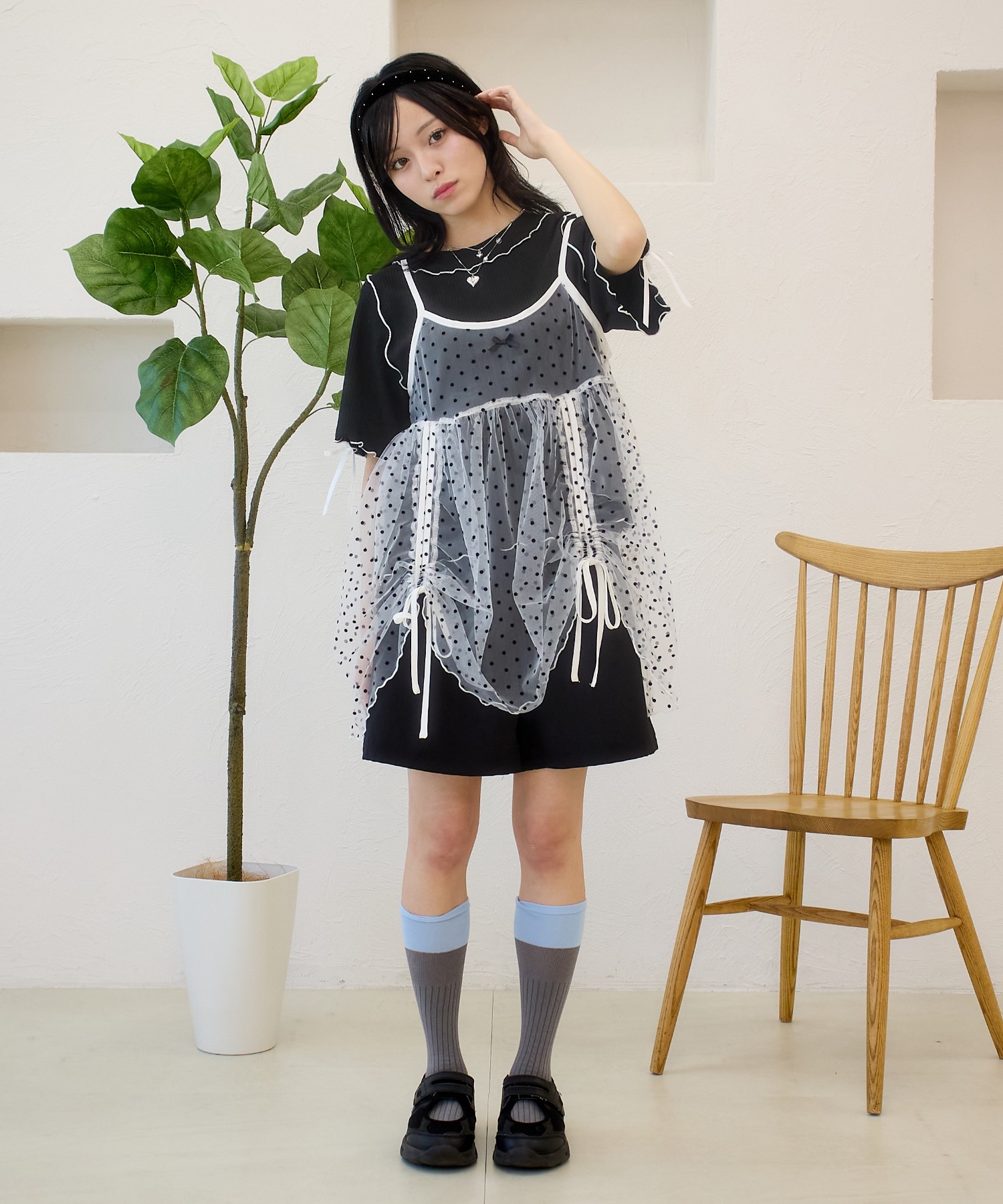 抽繩蝴蝶結吊帶【JOT005】